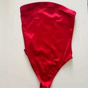 Forever 21 Satin Strapless Bodysuit